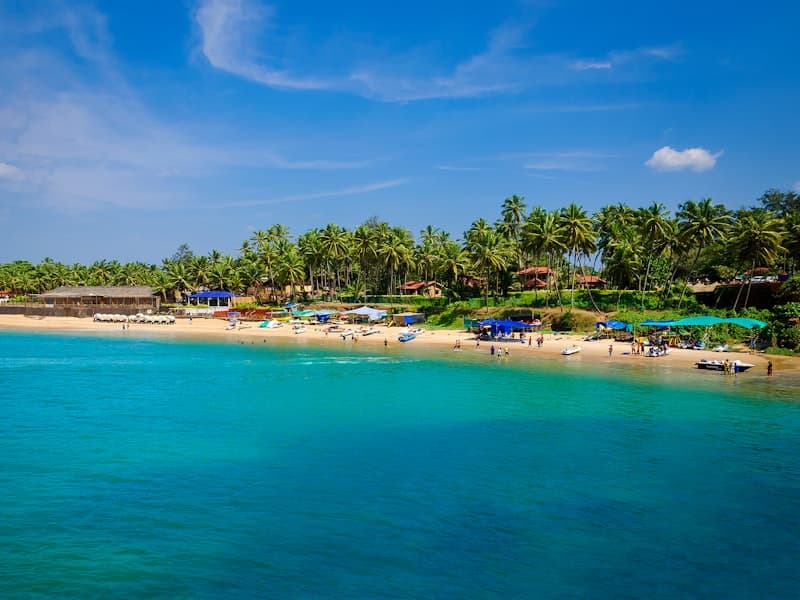 Goa coastline with boats