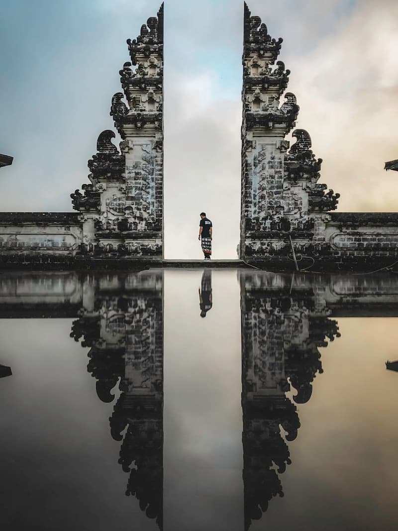 Bali temple on a lake